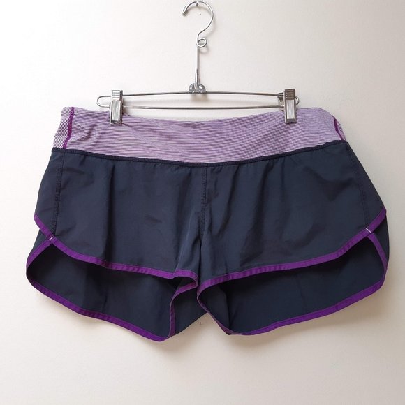 Lululemon black purple speed up shorts